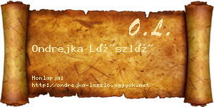 Ondrejka László névjegykártya